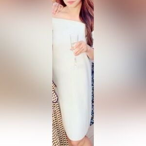 Topshop One Shoulder Cream Dress